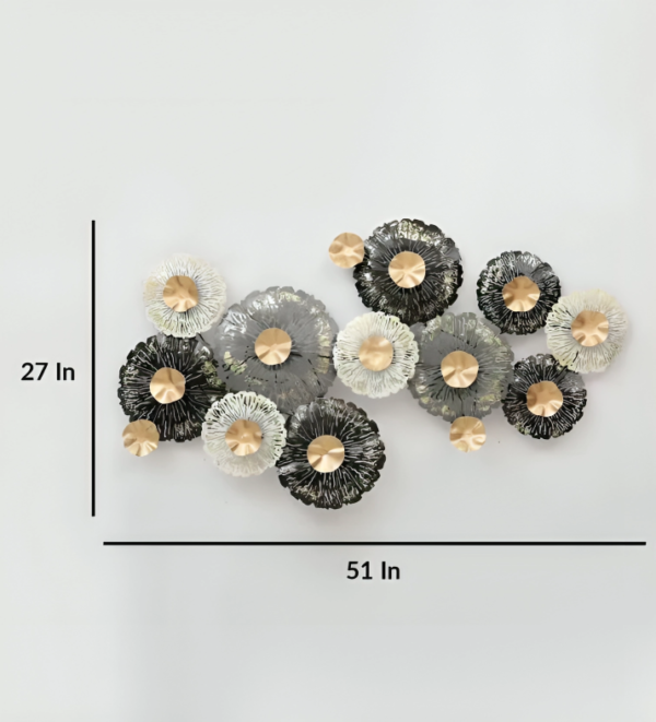 Zupppy Home Decor Big Flower Metal Wall Art – Handcrafted Luxury Floral Décor