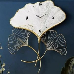 Zupppy Home Decor Leaf Petal shaped Metal Wall clock