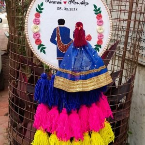 Zupppy Customized Gifts COUPLE Embroidered Hoop WITH TASSELS to gift your loved one