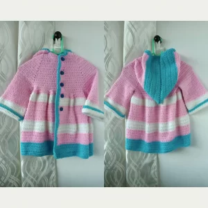 Zupppy Crochet Products Crochet baby girl jacket hooded