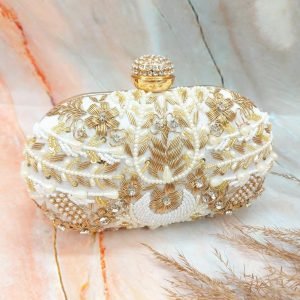 Zupppy Accessories Heavy Embroidered Oval Clutch