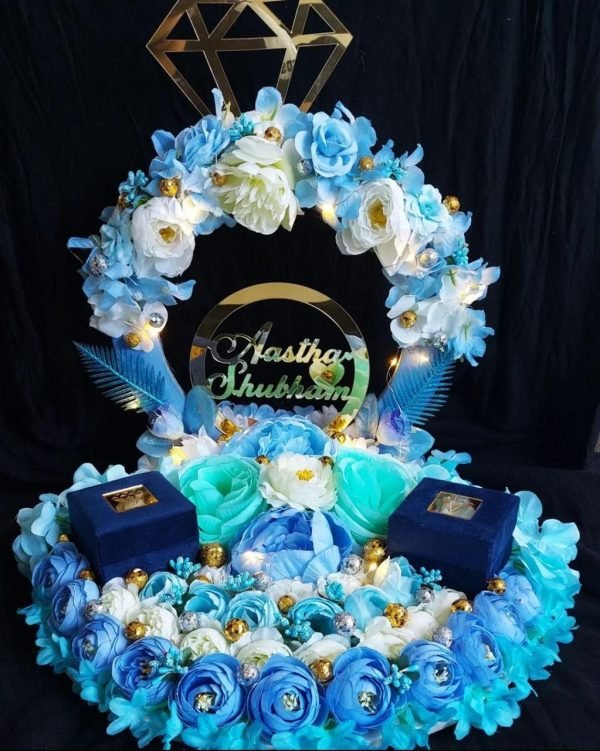 Zupppy Accessories Blue Customized Ring Platter for engagement