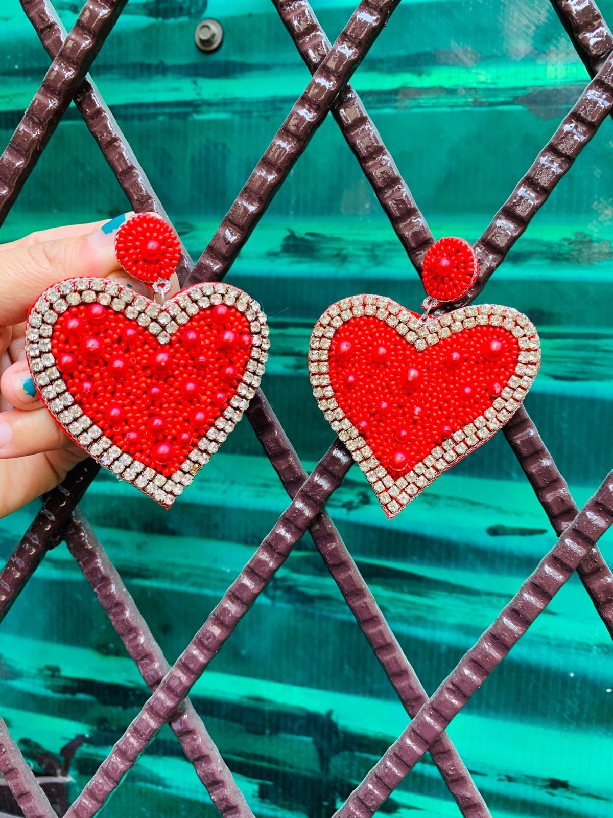 Heart Beaded classy beaded earring Zupppy Accessories Heart Beaded classy beaded earring