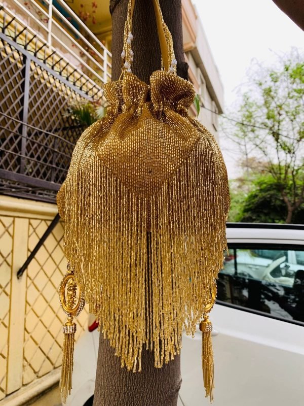 Zupppy Accessories Golden Ethnic Designer Evening Potli Batua Bag: Online Batua Design in India