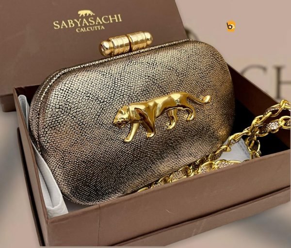 Zupppy Accessories Sabyasachi Crocodile Leather Clutch – Premium Designer Pastel Metallic Collection
