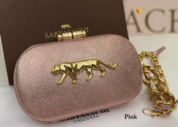 Zupppy Accessories Sabyasachi Crocodile Leather Clutch – Premium Designer Pastel Metallic Collection