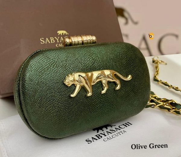 Zupppy Accessories Sabyasachi Crocodile Leather Clutch – Premium Designer Pastel Metallic Collection