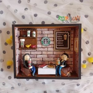 Zupppy Handcrafted Products Starbucks cafe restaurant miniature shadow box personalised frame
