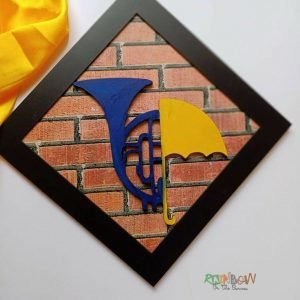 Zupppy Home Decor How I met your mother blue french horn and yellow umbrella wallart