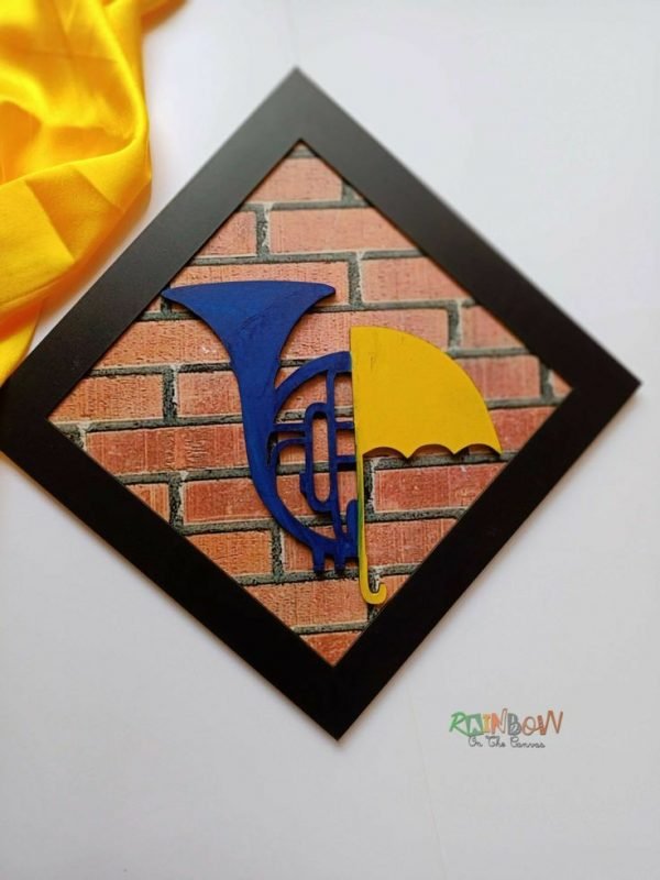 Zupppy Home Decor How I met your mother blue french horn and yellow umbrella wallart