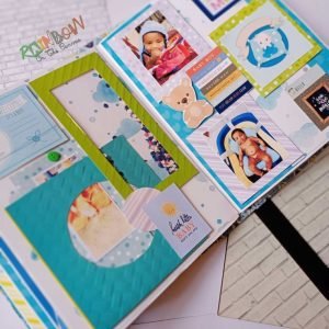 Zupppy Customized Gifts Baby boy scrapbook in blue | baby album personalised with photos