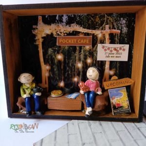 Zupppy Customized Gifts Restaurant cafe romantic personalised couple miniature shadow box frame