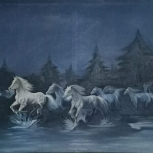 Oil painting of horses