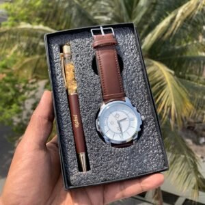 Zupppy Pen Wrist watch & Gold Flake Pen combo
