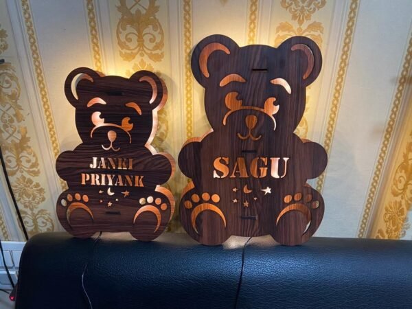 Zupppy Home Decor Led wooden teddy
