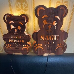 Zupppy Home Decor Led wooden teddy