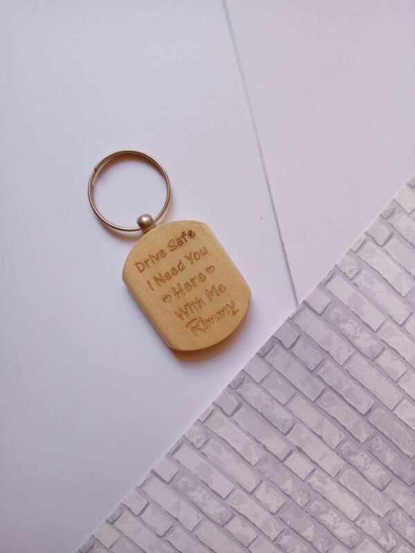 Zupppy Accessories Wooden personalised engraved keychain for men women and kids