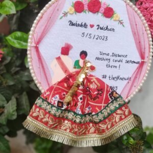 Zupppy Handmade Products Gujarati lehenga wedding embroidery hoop art