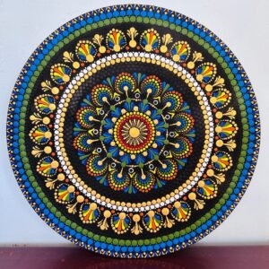 Zupppy Mandala arts Rainbow Mandala Dot Art – Vibrant Hand-Painted Wall Decor | Zupppy