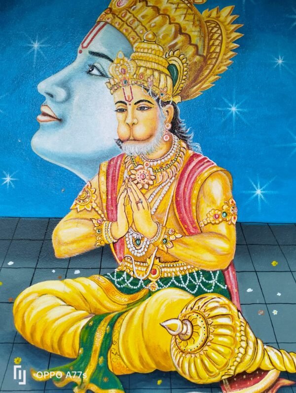 Zupppy Home Decor Divine Handmade Shree Ram Hanuman Ji Painting | Expertly Crafted Wall Décor