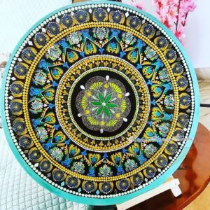 Zupppy Mandala arts Flower of Life Dot Mandala | Sacred Geometric Wall Art | Handcrafted Spiritual Decor