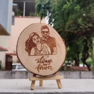 Zupppy Customized Gifts Handcrafted Personalized Wooden Coasters with Holder: Personalized Set for Couples