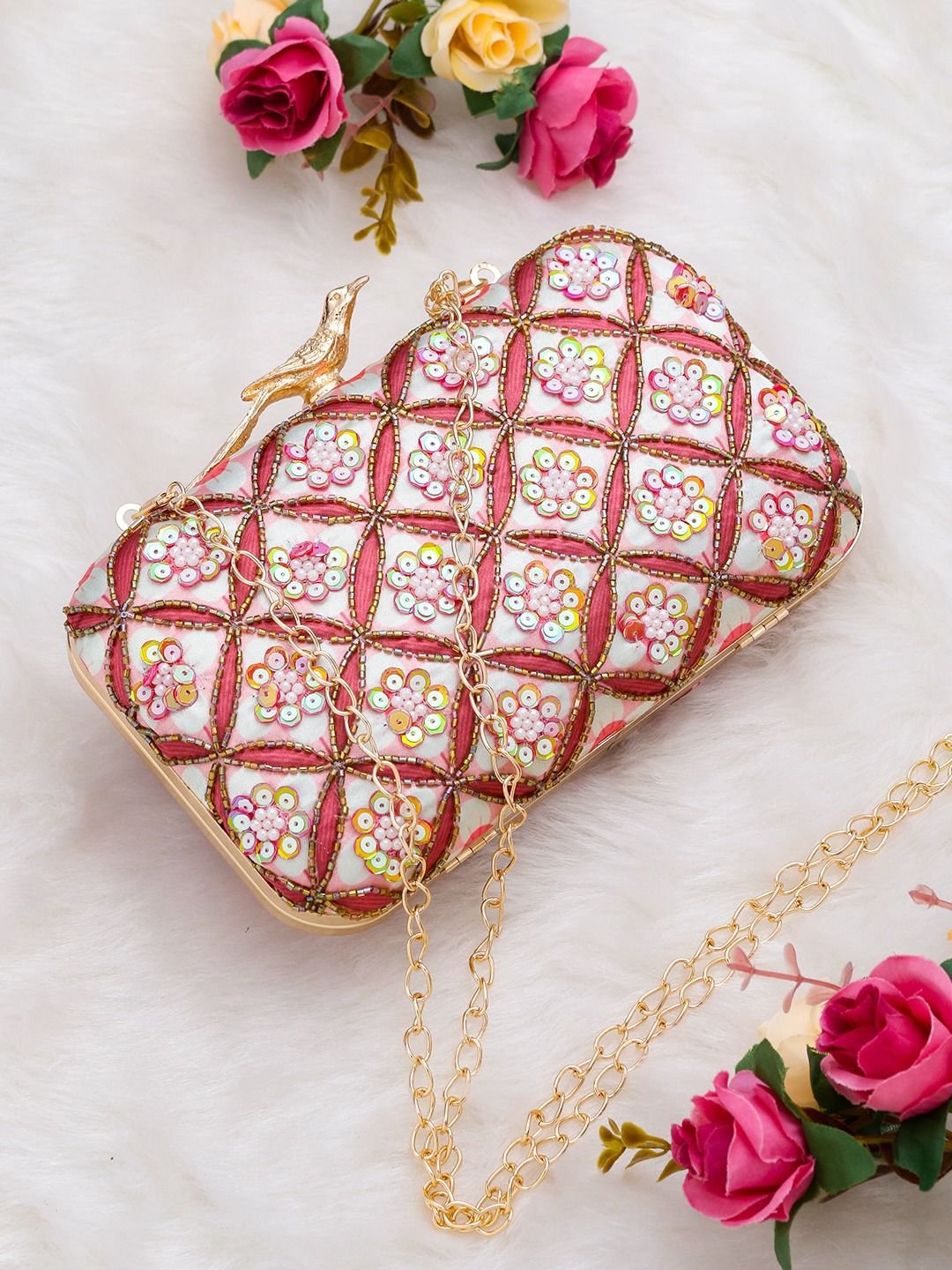 Printed Embroidery Clutches Zupppy Accessories Printed Embroidery Clutches