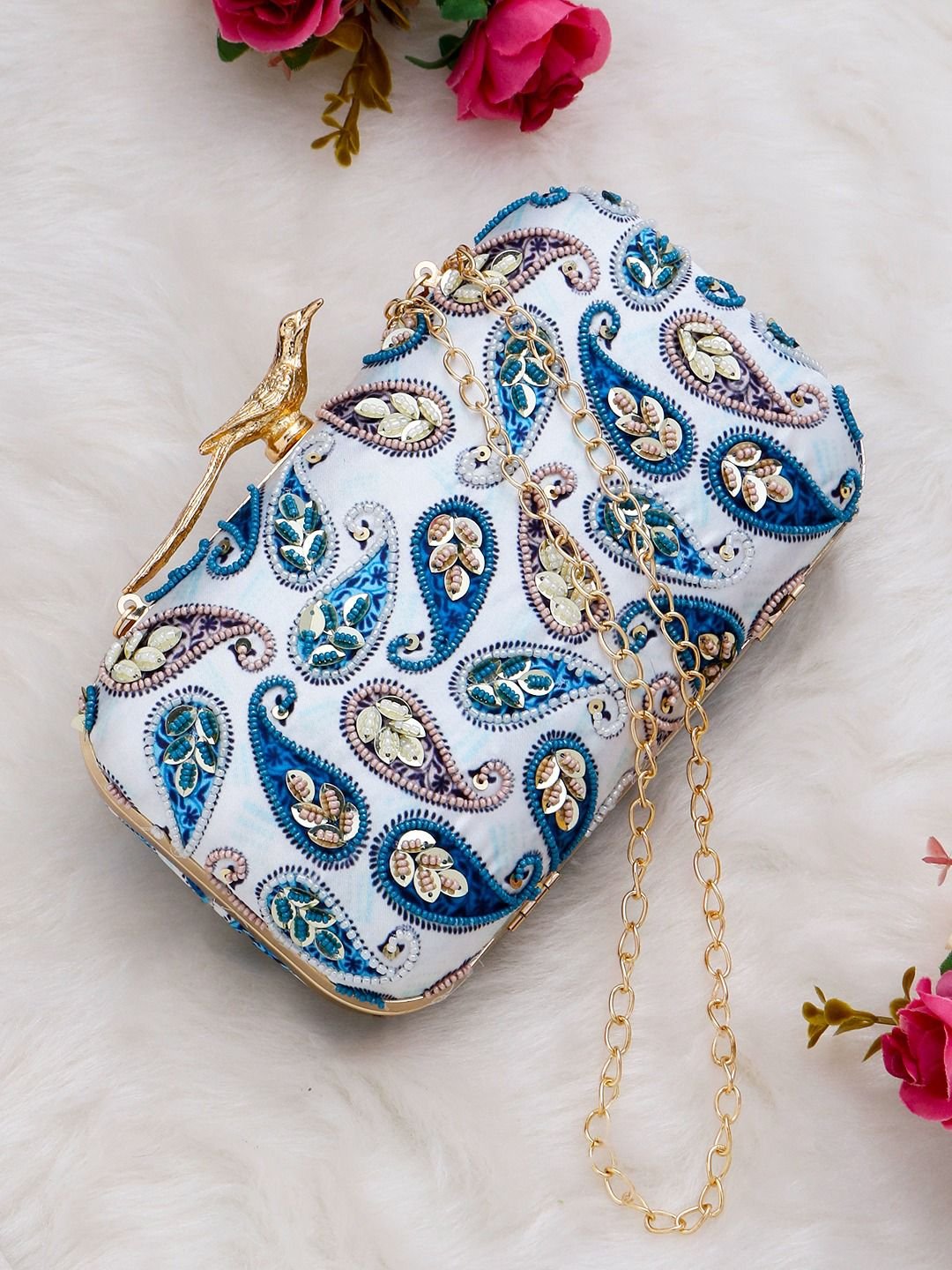 Printed Embroidery Clutches Zupppy Accessories Printed Embroidery Clutches