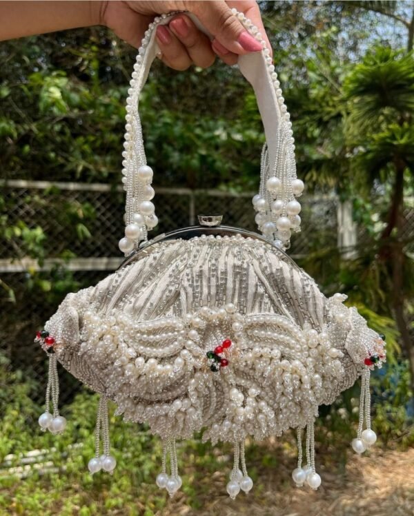 Zupppy Accessories Batwa Style Exclusive Handbag with Pearl & Bead Work