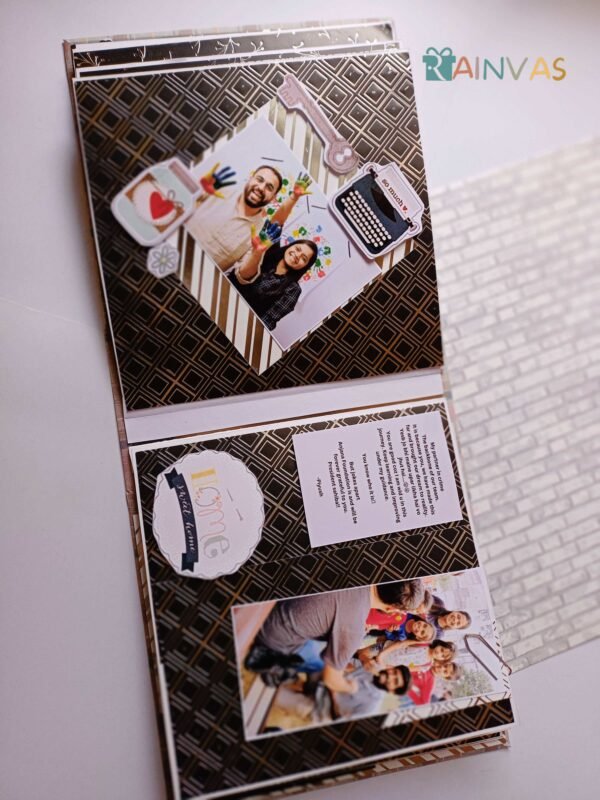 Zupppy Customized Gifts Golden and silver embossed scrapbook personalised with photos for all ocassions