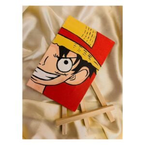 Zupppy Home Decor Luffy Canvas Art | Handmade One Piece Luffy Painting on Canvas Stand