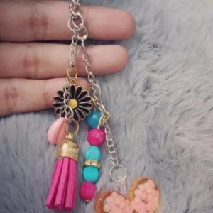 Zupppy Accessories Pink Heart Resin Coated Keyring