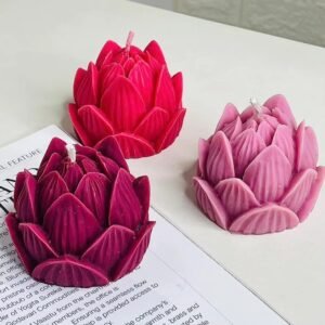 Zupppy Diyas & Candles Lotus Candle | Tranquil Lotus Flower Wax Candle – Handcrafted Artisanal Design