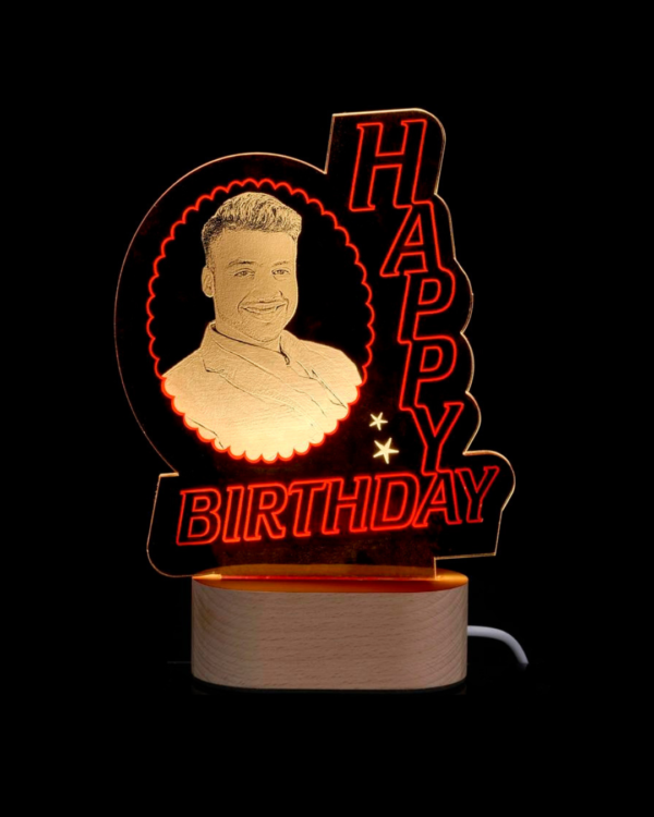 Zupppy Customized Gifts Laser Engraved customised LED Acrylic photo birthday frame with two color effect