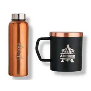 Zupppy Customized Gifts Steel Sipper Bottle Steel Mug Combo customised utility gift Set