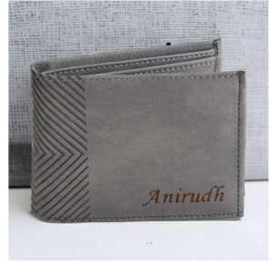 Zupppy Accessories Gray Men’s Wallet customised with name | Utility and corporate gift