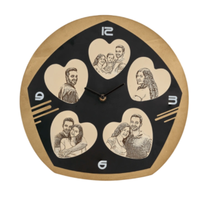 Zupppy Photo Frames Engraved photo frame Wooden Wall Clock
