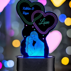 Zupppy Customized Gifts 3 Color Lazer Engraved customised romantic Led Acrylic with plastic Base
