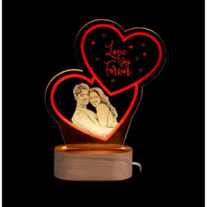 Zupppy Customized Gifts Laser Engraved customised LED Acrylic photo heart frame with two color effect
