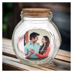 Zupppy Customized Gifts Glass Bottle jar romantic With Wooden Photo Cutout