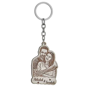 Zupppy Accessories Wooden photo and name Engraved Keychain