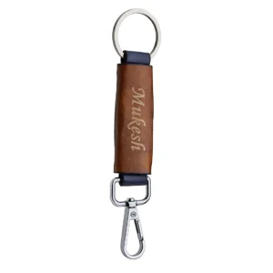 Zupppy Accessories Dual Leather Key Chain with Metal Hook customised with name