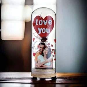 Zupppy Customized Gifts Love you Glass Dome customised frame with LED lights