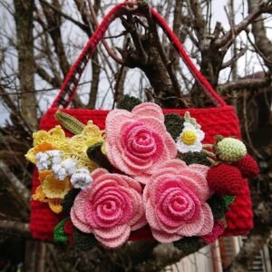 Zupppy Crochet Products Stylish Crochet Flower Handbag: Handmade with Love