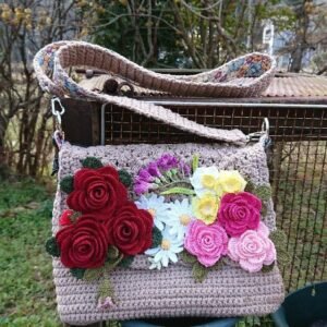 Zupppy Crochet Products Beautiful Crochet Flowery Handbag