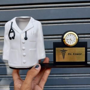 Zupppy Customized Gifts Doctor Pen Stand Organizer and clock customised with name