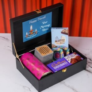 Zupppy Customized Gifts Corporate Gift Hampers | Exquisite Diwali Hamper | Black Trunk with Dry Fruits, Bluetooth Speaker, Clay Diyas | Customizable Gifts | Bulk Order Discounts
