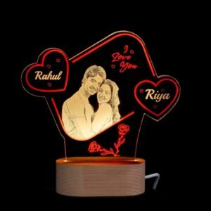 Zupppy Customized Gifts Laser Engraved customised LED Acrylic photo romantic frame with two color effect