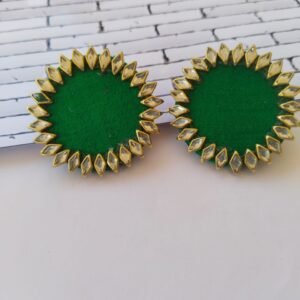 Zupppy Jewellery Rainvas Green kundan studs earrings for women