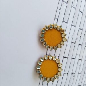 Zupppy Jewellery Rainvas Yellow kundan studs earrings